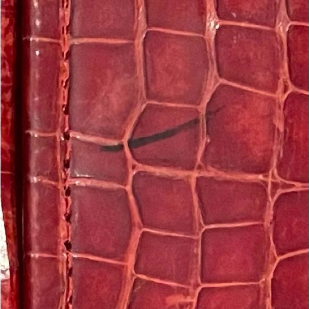 ANGELA ALVAREZ ‘Patricia’ Luxury Vintage Real Croc Clutch. Very Rare! VGUC. 🔥 - Picture 13 of 16